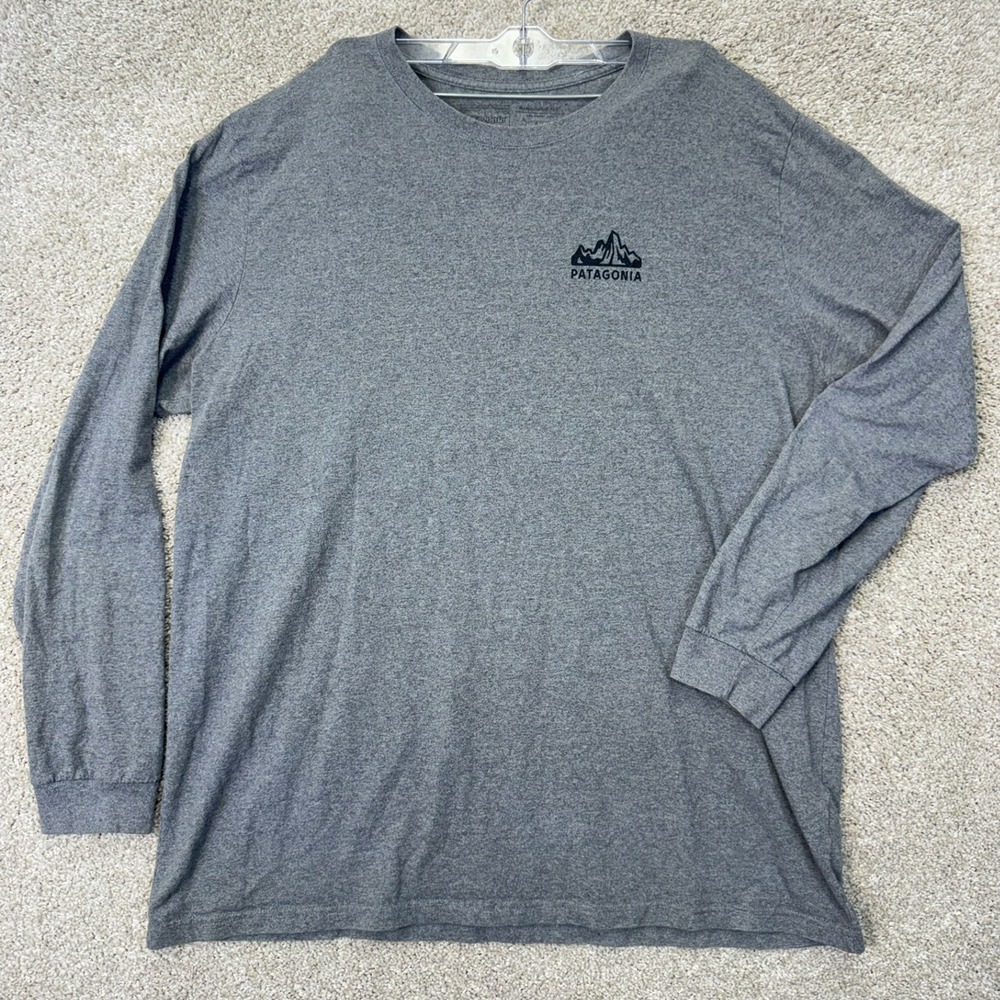 Patagonia T-Shirt Mens XXL Responsibili-Tee Grey Long Sleeve EUC